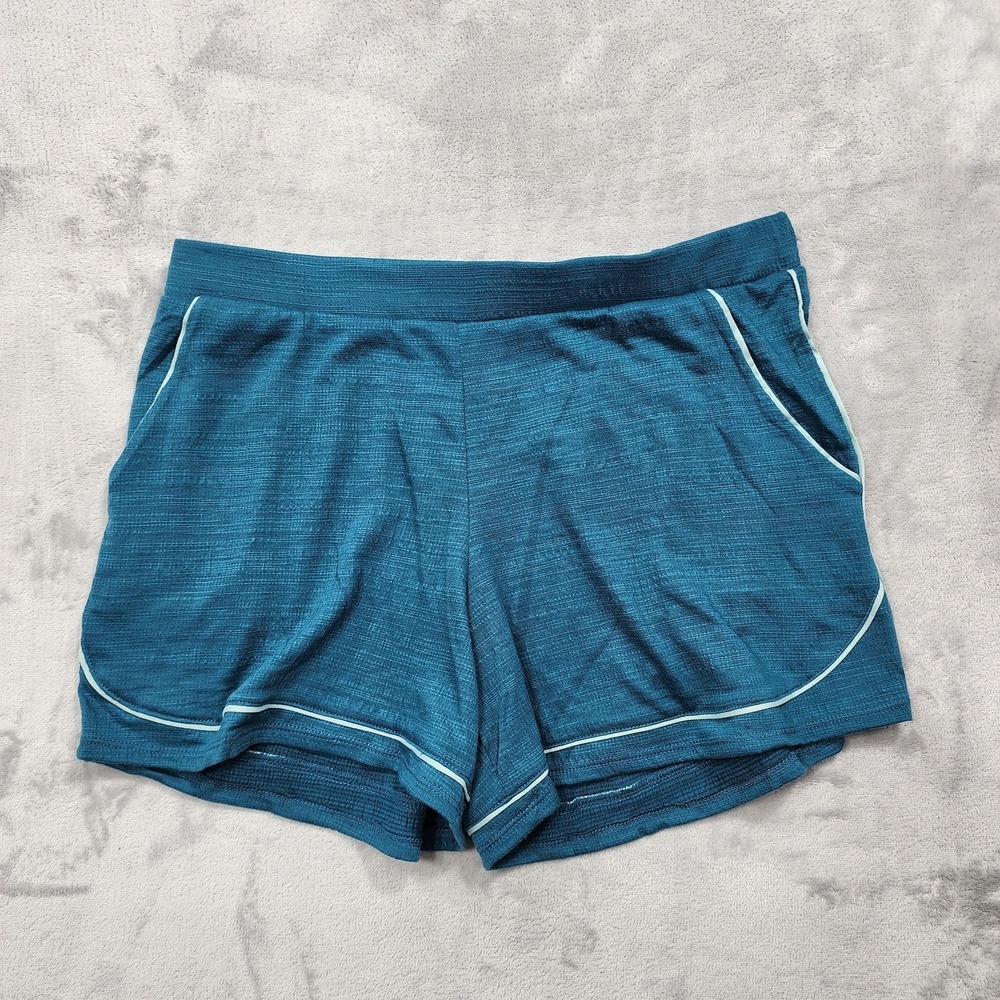 Midnight Shorts Womens M Blue Jersey Piped Sleep Pajama‎ Lounge Lightweight